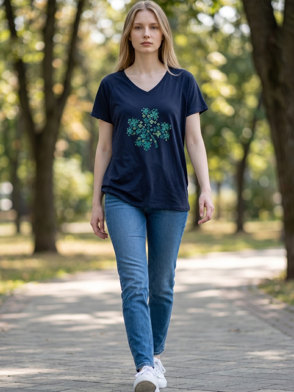 Women's Black V-Neck St.Paddy’s Day Tee
